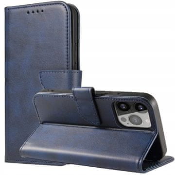 HURTEL Elegantni ovitek Magnet Case z zavihkom in stojalom za iPhone 14 Plus, moder