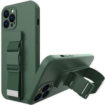 HURTEL Gel ovitek z vrvico za roko in verižico za torbico Xiaomi Redmi Note 10 5G / Poco M3 Pro temno zelen