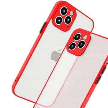 HURTEL Silikonski ovitek Milky Case, prožen, polprozoren, za Samsung Galaxy A42 5G, rdeč