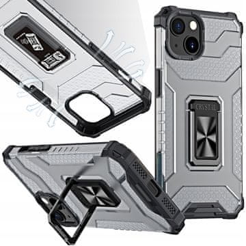 HURTEL Ovitek Crystal Ring Case hibridni oklepni ovitek + magnetno držalo za iPhone 12 mini črne barve