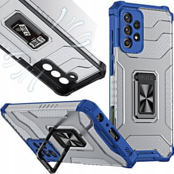 HURTEL Ovitek Crystal Ring Case hibridni oklepni ovitek + magnetno držalo za Samsung Galaxy A72 4G moder