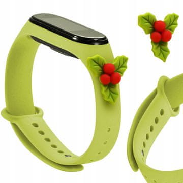 1 to 3 GREEN BOŽIČNI PAŠEK ZA XIAOMI MI BAND 4 3 GREEN CHRISTMAS STRAP