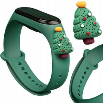 1 to 3 VELEPRODAJA BOŽIČNI PAŠEK ZA XIAOMI MI BAND 4 3 BOŽIČEK SILIKON TEMNO ZELEN