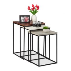UNBRANDED Komplet stranske mize 3 