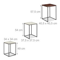 UNBRANDED Komplet stranske mize 3 