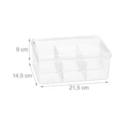 UNBRANDED Prozorna škatla za čaj s 6 predelki 