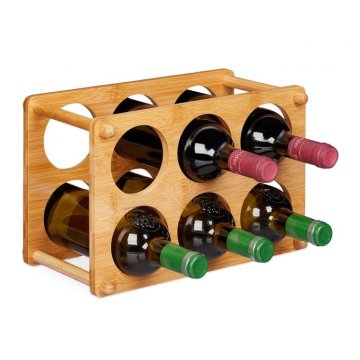 UNBRANDED Stojalo za vino iz bambusa za 6 steklenic