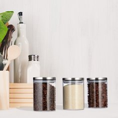 UNBRANDED 3 paketi 600 ml steklenih kozarcev s pokrovom 
