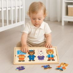 Baby Mix Sestavljanka v škatli Montessori živali