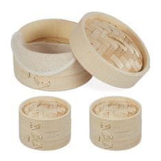 UNBRANDED Parna posoda iz bambusa 13,5 cm, komplet 3 kosov 