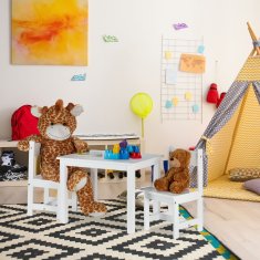UNBRANDED Otroška sedežna skupina bele barve z 2 stoloma 