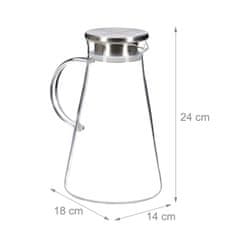 UNBRANDED Stekleni vrč s pokrovom 1,8 l 