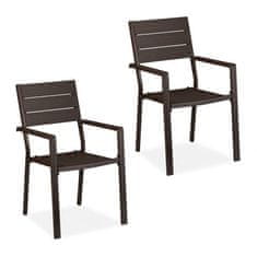 UNBRANDED Set 2 vrtnih stolov v videzu lesa 
