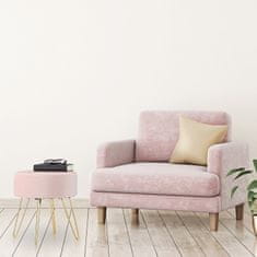 UNBRANDED Tabure iz žameta z roza kovinskimi nogami 