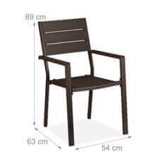 UNBRANDED Set 2 vrtnih stolov v videzu lesa 