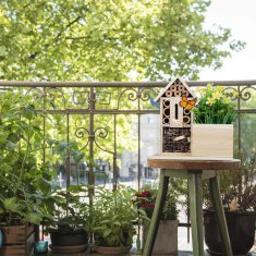 UNBRANDED Cvetlični lonček Bee Hotel Wood 