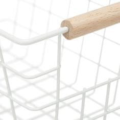 UNBRANDED Žičnata košara z lesenim ročajem 