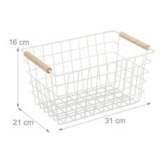 UNBRANDED Žičnata košara z lesenim ročajem 