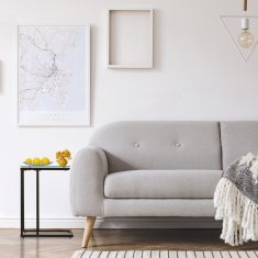 UNBRANDED Stranska mizica v obliki črke U iz stekla in kovine 