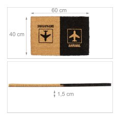 UNBRANDED Predpražnik iz kokosovih vlaken "Odhod/Prihod" 