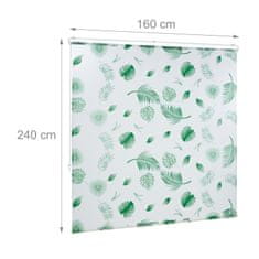 UNBRANDED Rolet za tuš Leaves green 