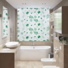 UNBRANDED Rolet za tuš Leaves green 