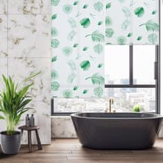 UNBRANDED Rolet za tuš Leaves green 