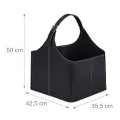 UNBRANDED Lesena košara iz imitacije usnja z ročajem 