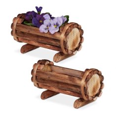 UNBRANDED Cvetlični lonček Leseni set 2 