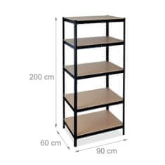 UNBRANDED Odlagalna polica 1325 kg črna 