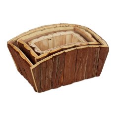 UNBRANDED Set 3 lesenih škatlic za rože 