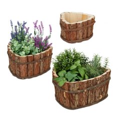 UNBRANDED Lesena škatla za rože - set 3 kom 