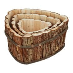 UNBRANDED Lesena škatla za rože - set 3 kom 
