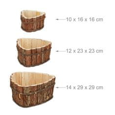 UNBRANDED Lesena škatla za rože - set 3 kom 