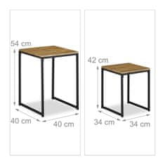 UNBRANDED Komplet 2 klubskih mizic v videzu lesa 