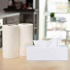 UNBRANDED Škatla za robčke za kozmetiko Bamboo White 