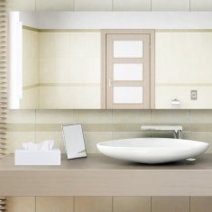 UNBRANDED Škatla za robčke za kozmetiko Bamboo White 