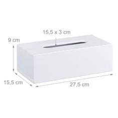 UNBRANDED Škatla za robčke za kozmetiko Bamboo White 