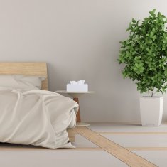 UNBRANDED Škatla za robčke za kozmetiko Bamboo White 