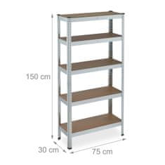 UNBRANDED Odlagalna polica s 5 policami 