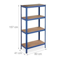 UNBRANDED Odlagalna polica s 4 policami modra 