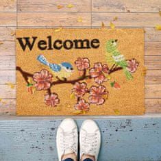 UNBRANDED Predpražnik iz kokosovih vlaken "Welcome" birds 