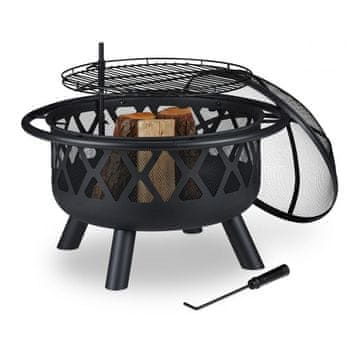 UNBRANDED Kamin z rešetko za žar in zaščito pred iskricami