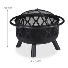 UNBRANDED Kamin z rešetko za žar in zaščito pred iskricami 