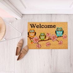 UNBRANDED Predpražnik iz kokosovih vlaken "Welcome" sovice 