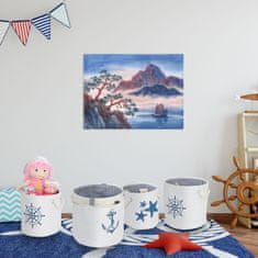 UNBRANDED Set 4 košar za shranjevanje v morskem slogu 