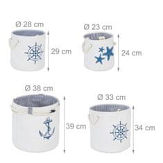 UNBRANDED Set 4 košar za shranjevanje v morskem slogu 