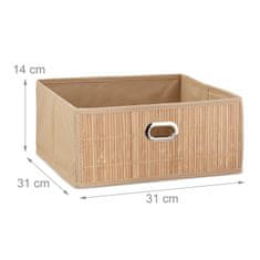 UNBRANDED Košara za shranjevanje Bamboo Flat 