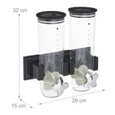UNBRANDED Mueslidispenser dvojni za stensko montažo 