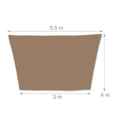 UNBRANDED Sun sail trapezoidna kavno rjava 